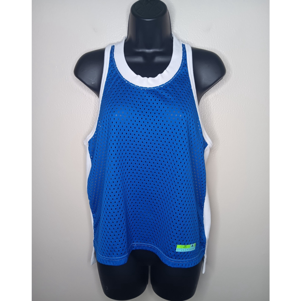 Adidas Stella Sport McCartney Women's Small Tank Top Blue Mesh Racerback
